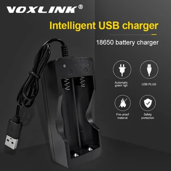 VOXLINK USB 18650 Baterijos Kroviklis Black Dual Dėl 18650 Li-ion Baterija 3.7 V Įkraunama Ličio Baterija, 
