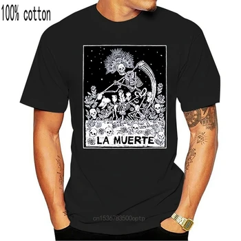 Cukraus Kaukolės Dieną Mirusiųjų Marškinėliai Meksikos Gėlių Dia Los Muertos Marškinėlius Juoda Spausdinti Vyrų Marškinėliai trumpomis Rankovėmis Juokinga Tee Marškinėliai