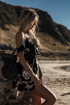 2019 Madingi Moterų Atsitiktinis Vasaros Šalis Vakare Paplūdimys Hot Trumpas Domino Pynimas Suknelė Sundress