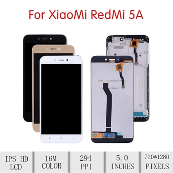 Originalą Xiaomi Redmi 5A LCD Jutiklinis Ekranas skaitmeninis keitiklis Asamblėjos Xiaomi Redmi 5A Ekranas su Rėmo Pakeitimo MCI3B MCG3B