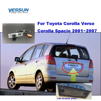 Yessun Automobilio Galinio vaizdo Atvirkštinio Atsarginės Kameros Vandeniui Toyota Corolla Verso, Corolla Spacio 2001~2007 ccd camera/galinė vaizdo kamera