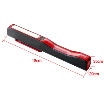 USB Įkrovimo Nešiojamų COB LED Žibintuvėlis Įkraunamas Magnetiniu Pen Įrašą Rankoje Deglas Darbą Šviesos įmontuota Baterija, Su Magnetu