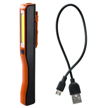 USB Įkrovimo Nešiojamų COB LED Žibintuvėlis Įkraunamas Magnetiniu Pen Įrašą Rankoje Deglas Darbą Šviesos įmontuota Baterija, Su Magnetu