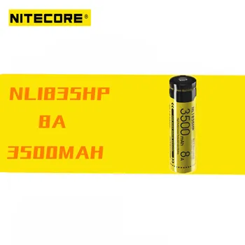 1pcs Nitecore NL1835HP 3500mAh 3,6 V 8A 12.6 Wh Įkrovimo Baterija (akumuliatorius aukštos kokybės Saugomų li-ion baterijos 18650 baterija