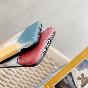 Meno spalvos bloką Telefono dėklas Skirtas iPhone 11 Pro XR Xs Max X 6, 6S 7 8 Pulse matinio paprasta kontrasto spalvų minkšta guma, rankovės