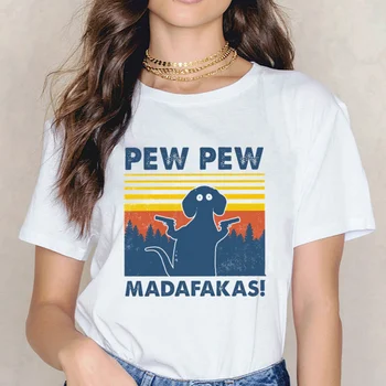 Pew Pew Madafakas T Marškinėliai, moteriški marškinėliai trumpomis Rankovėmis Moteriška Viršūnes Tees Harajuku 