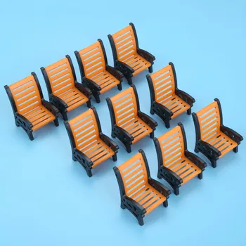 10vnt Modelio kėdės, mastelis 1:20 Plastiko dažytos Mini kėdė 50mm/2 colių kraštovaizdžio peizažas išdėstymas doll house dekoro