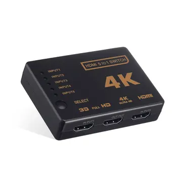 1 Rinkinys 5. Uosto Uhd 4K 3D 1080P HDMI suderinamus Splitter Selektorių Perjunkite Switcher Centru Ir Nuotolinio Hdtv Hub Spindulių Nuotolinio