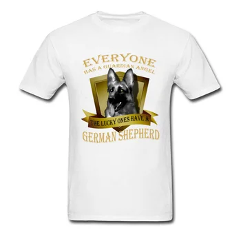 Angel Šuo vokiečių Aviganis T-shirt 3D Marškinėliai Vyrams Juodi Marškinėlius Gimtadienio Dovana Drabužių Užsakymą Šeimos Viršūnes Gyvūnų Mylėtojai Tee