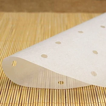 Viršų Pardavimo Oro Fryer Pamušalas-100 Lapų Perforuotas Pergamento Popieriaus, Aikštėje Bambuko Virtos Popierius, Suderinamas su ,Balta