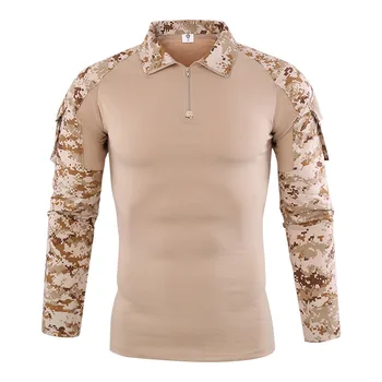 Kamufliažas Armijos T-Shirt Vyrai MUMS RU Karių Kovoti Taktiniai Marškinėliai Karinių Pajėgų Multicam Camo Long Sleeve T Shirts