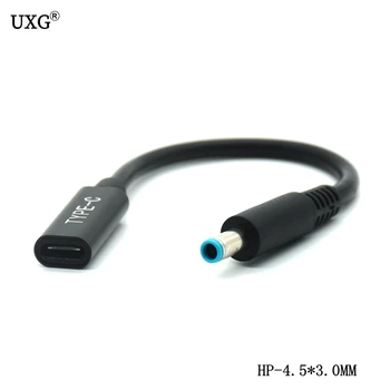 USB 3.1 C Tipo USB-C DC 20V 4.5 3.0 mm Dell, HP Power Plug PD Emuliatorius Sukelti Įkrovimo Kabelis Nešiojamas 10CM