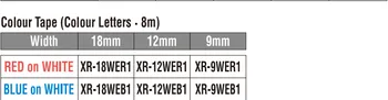 1Pcs XR-9SR1 Mišrios spalvos 9mm Suderinama etiketės juostos XR-9WE1 XR-9X1 XR-9YW1 XR-9RD1 XR-9GN1 XR-9BU1 XR-9GD1 spausdintuvo Juostelės