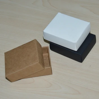 10vnt Kraft Kartoninė Dėžutė Pakuotės Didelių Dovanų Dėžutė Juodos spalvos popierinė Dėžutė Su Dangteliu Didelis Dovanų Pakavimo Dėžutės, Dovanų Maišeliai & Vyniojimo Prekes