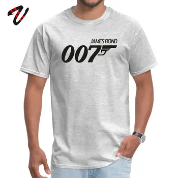 Vyrų Marškinėlius Laišką Ginklą Spausdinti Viršūnes & Tees Juoda James Bond 007 Medvilnės, O Kaklo Camisa trumpomis Rankovėmis T-Shirt Filmą T Shirts