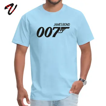 Vyrų Marškinėlius Laišką Ginklą Spausdinti Viršūnes & Tees Juoda James Bond 007 Medvilnės, O Kaklo Camisa trumpomis Rankovėmis T-Shirt Filmą T Shirts
