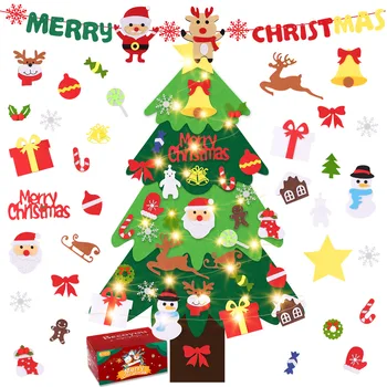 Behogar PASIDARYK pats Jaučiau, Mini Dirbtinės Kalėdų Eglutės su 33-Papuošalai LED Žibintai Vaikams, Dovana, Namų Sienos Kabo Dekoracijos