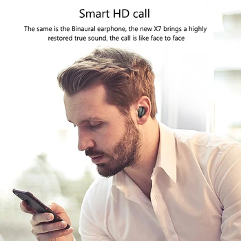 Ausinių, Bluetooth v5.0 Rankų TWS-X7 Belaidės Ausinės Su Mikrofonu 2200mAh Galia Banko Mobiliajame Telefone, Žaidimų Ausinės