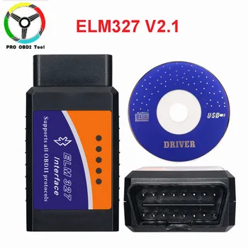 ELM327 Bluetooth OBDII V2.1 ELM 327 GALI, AUTOBUSŲ, Automobilių Diagnostikos Skaitytuvas 