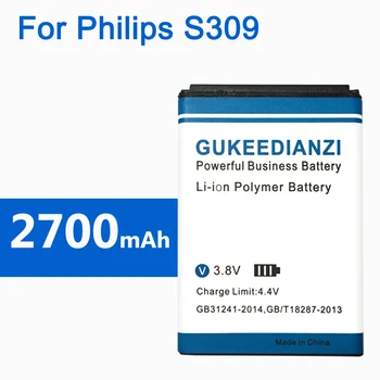 GUKEEDIANZI AB1600DWMT AB1600DWML 2700mAh Telefono Baterija Philips XENIUM S309 CTS309 Mobiliojo Pakeitimo Įkraunamas Baterijas