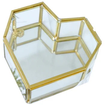 Apversti Meilė Širdies Formos Geometrinės Stiklo Papuošalų Dėžutė Stiklo Žiedas Lange Išskirtinį Unikalus Vestuvių Papuošalai, Dėžutės Žiedas, Vestuvių Decorati