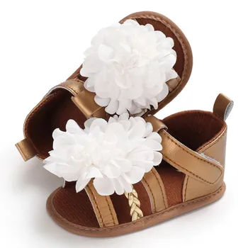 Kūdikių Mergaičių sandalai Saldus vasaros Princess bateliai didelis Gėlių Lovelę Kūdikiui Vaikiška Minkšta Soled Batai 0-18 mėnesių vaikams Sandalai