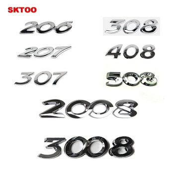 Už Peugeot 206/207/307/308/408/508/2008/3008 priedai, skaitmeninių emblema Automobilių uodega NEMOKAMAS PRISTATYMAS