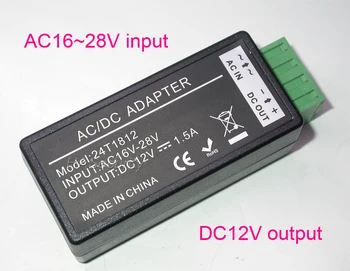 AC-DC maitinimo adapteris / reguliatorius / konverteris VAIZDO IP kamerų nestandartinių POE AC16-28V (max) įėjimas / DC12V 1,5 A (maks.) išvestis