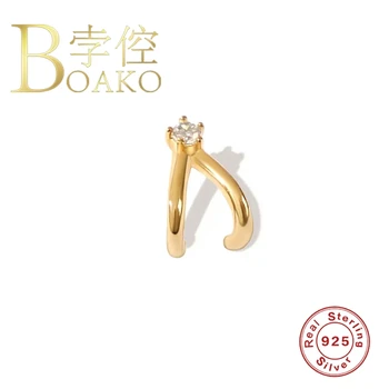 BOAKO Mini Stud Auskarai Moterims, 925 Sidabro Auskarai, Auskarų Auskarai Girl 2020 Cirkonis Fine Jewelry Pendientes Brincos