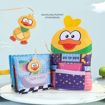 Kūdikių 3D Mažai Geltona Antis Istorija Pažinimo Vystymosi Vertus Lėlių Medžiaga Knyga Kūdikių Ankstyvojo Mokymosi BB Garso Popieriaus Maudytis Žaislai