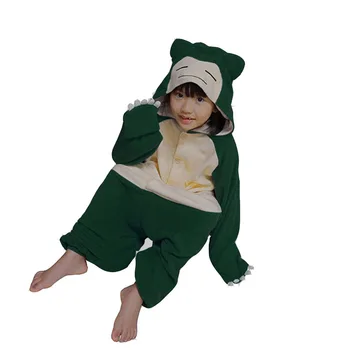 Snorlax Vaikai Onesie Kugurumis Sleepwear Vaikas Homewear Šiltas Pajama Kostiumas Jumpsuit Mielas Kombinezonas Šalies Aprangą Kostiumas