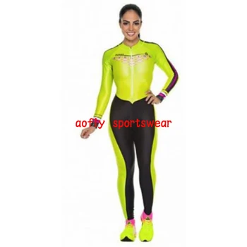 2020 m., Moterų ilgas rankovėmis Dviračių Jersey Jumpsuit drabužiai Dviračių Triatlonas skinsuit Nustatyti Macaquinho Ciclismo Feminino gelio padas