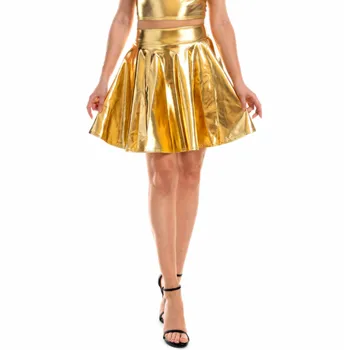 Moterų sijonas pole dance rave drabužius holografinis drabužiai moterims, metallic sijonas rave kostiumai hip-hop sijonas seksualus naktinis klubas sijonas