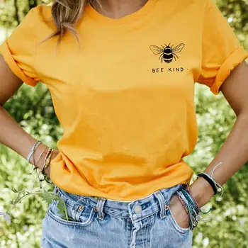 Bičių Rūšies mielas bičių Grafinis Atspausdintas Naują Atvykimo Moterų Vasaros Juokinga, Medvilnės Marškinėliai būti natūra puloveris komplektus Gerumo marškinėliai