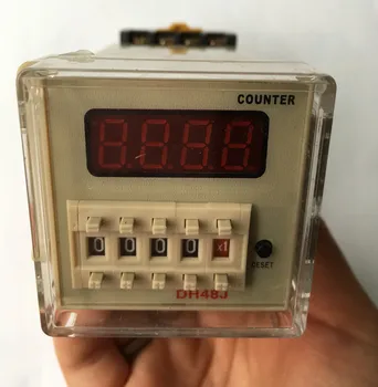 DC 24v skaitmeninis anksto counter relay 1-999900 LED ekranas, 11 pin skydelyje įdiegtas DH48J-A SPDT vienam-formuojamasis skaičius skaitiklis