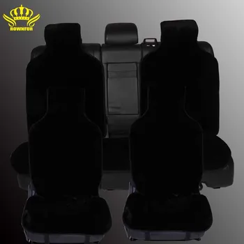 2 vnt dirbtiniais kailiais sėdynės apima universaliųjų automobilių sėdynių užvalkalai avtochehol dirbtiniai Priedai Sėdynės Padengti juoda spalva 2016 pardavimo i001-2