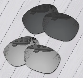 E. O. S 2 Poros Black & Silver Poliarizuota Pakeitimas Objektyvai už Oakley Garage Rock OO9175 Akiniai nuo saulės