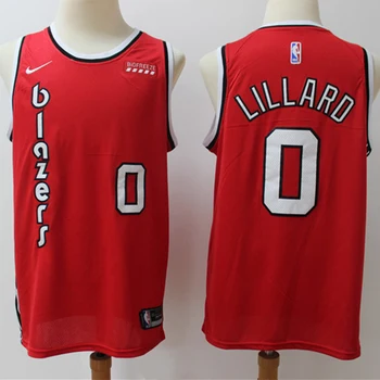 NBA Portland Trail Blazers #0 Damian Lillard Vyrų Krepšinio Jersey City Edition Swingman Jersey Dygsniuotos Retro Megztiniai