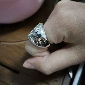 Indijos Vyriausiasis Hip-Hop Piratų Erelis Žiedo Vakarų Etninės Kaubojaus Stiliaus Žiedas Vyrams Derliaus Žiedas