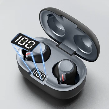 TWS Y16 Bluetooth 5.1 Ausinės, Belaidis Kroviklis Ausinių LED Vandeniui Sporto Ausinių Triukšmo Mažinimo Ausines, Ausines