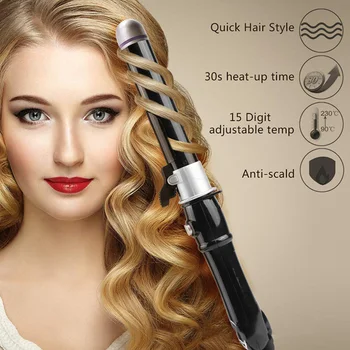 LCD Ekranas, Elektros Hair Curler Įkraunama Profesionalus Keraminis Plaukų Garbanoti Geležies Roller Garbanos Lazdelė Dvejoti Stilius Įrankiai