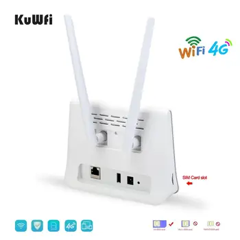 KuWFi 4G SIM kortelės MEZON Maršrutizatorius paramos Lanport 300Mbps 4G LTECPE Mobiliojo ryšio Wi-fi 