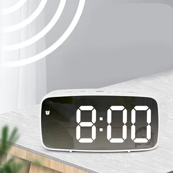 Elektroninis Laikrodis LED Ekranas, Skaitmeninis Veidrodis žadintuvai Baterija Plug-In Dvejopo Naudojimo Varomas Stalo Laikrodžiai Namų Stalo Dekoras