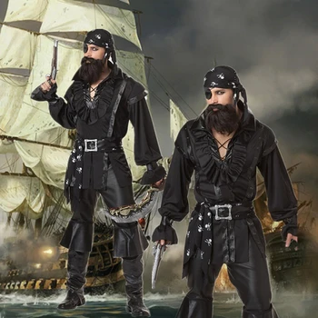 Jack Sparrow Piratų Kostiumų Suaugusiųjų Cosplay Fancy Dress Karnavalas Kapitonas Piratai Karibų Helovinas Kostiumas Šalis Už Mens
