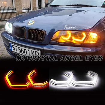 M4 stiliaus LED Angel Eyes BMW M2 MANE M4 M5 F10, F12 F13 F18 F30 F31 F32 F33 F34 F35 F36 E46 Kabrioletas Coupe 2D auto priedų