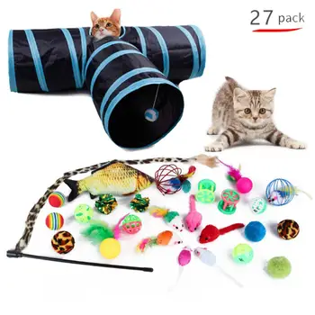 Katė Žaislų Rinkinys Funny Cat Stick Bell Ball Plunksnų Žaislas Kūrybos Asorti Interaktyvi Katė Katė Žaisti Žaislas Kačiukai