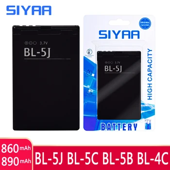 SIYAA BL-5J baterija BL-5C BL-5B, BL-4C, Telefono Baterija 