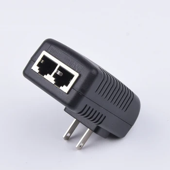 VERYSMART Es ar JAV plug Power over Ethernet Maitinimo AC 100~240V 50/60Hz Įėjimo į DC 12V Išėjimo + PoE Injector