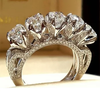 925 sterlingas sidabro Gręžimo sužadėtuvių Žiedai moterims Kalėdų dovana Ponios juvelyrikos prekės ženklo piršto didmeninė žiedas R5048
