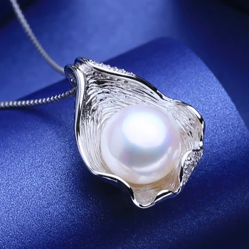 FENASY Natūralių Gėlavandenių Perlų Vėrinį 925 Sterlingas Sidabro Pakabukas Korpuso Dizaino Mados Perlų Papuošalai Karoliai Moterų Nauja